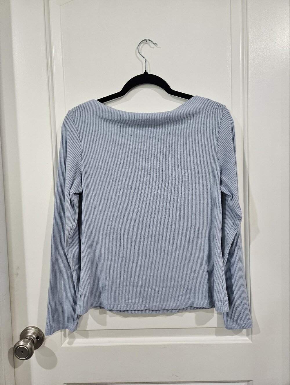 Banana Republic Light Blue Ribbed Long Sleeve Top